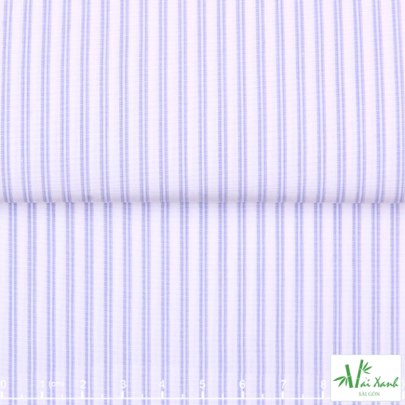 Vải Sơ Mi Bamboo Sọc Xanh Biển - #01