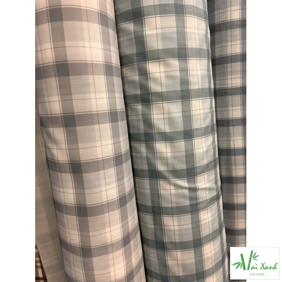 Vải Sơ mi Bamboo In Kẻ Ô