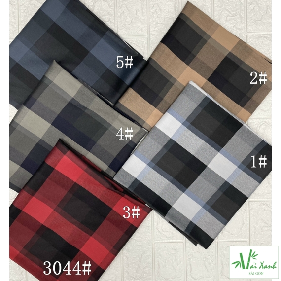 Vải Sơ mi Bamboo In Kẻ Ô