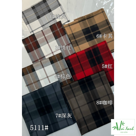 Vải Sơ mi Bamboo In Kẻ Ô