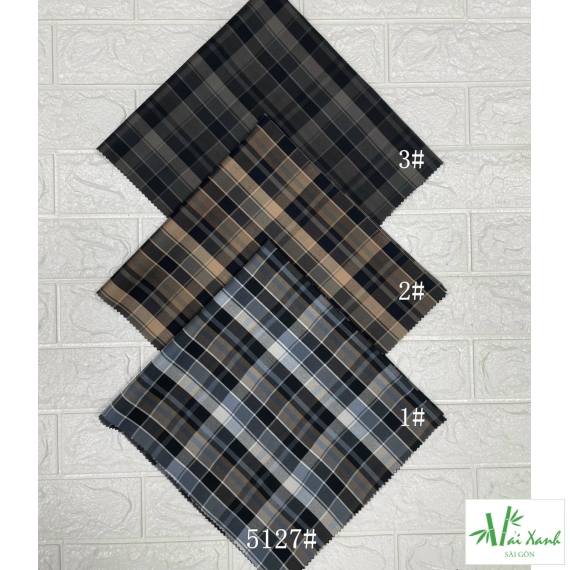 Vải Sơ mi Bamboo In Kẻ Ô