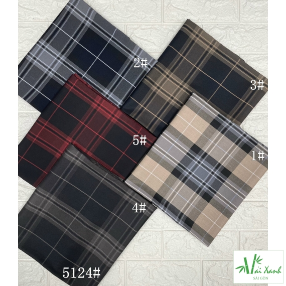 Vải Sơ mi Bamboo In Kẻ Ô